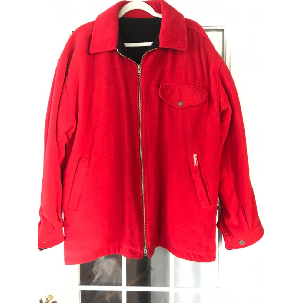 Vintage 90s Marlboro Wool Reversible Full Zip Collered Jacket Mens Size‎ LARGE